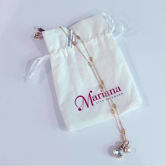 MARIANA NECKLACET - YG - LG CLEAR CRYSTAL PENDNT main image 0